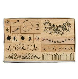 16pcs Wooden seal star moon hand account decoration tool seal
16pcs Wooden seal star moon hand account decoration tool seal