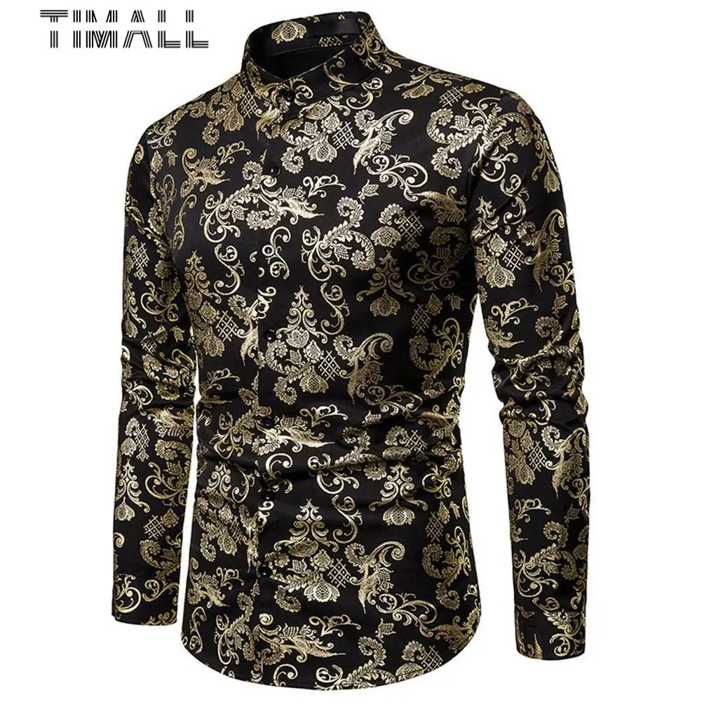 Gold Print Men Shirts Fashion Elegant Long Sleeve Shirt Gold Stamping Printing Stand Collar Dress Shirts Mens Camisa Masculina
Gold Print Men Shirts Fashion Elegant Long Sleeve Shirt Gold Stamping Printing Stand Collar Dress Shirts Mens Camisa Masculina