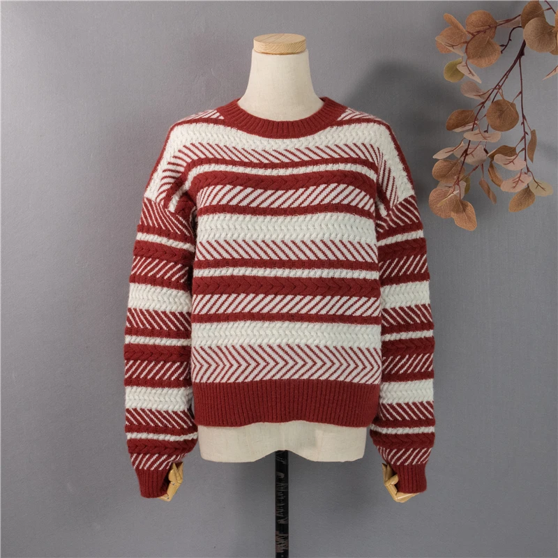 Knitted Sweater Women Preppy Style O Neck Loose Casual Thicked Pullover Female Striped Print Short Sweaters Crop Tops
Knitted Sweater Women Preppy Style O Neck Loose Casual Thicked Pullover Female Striped Print Short Sweaters Crop Tops