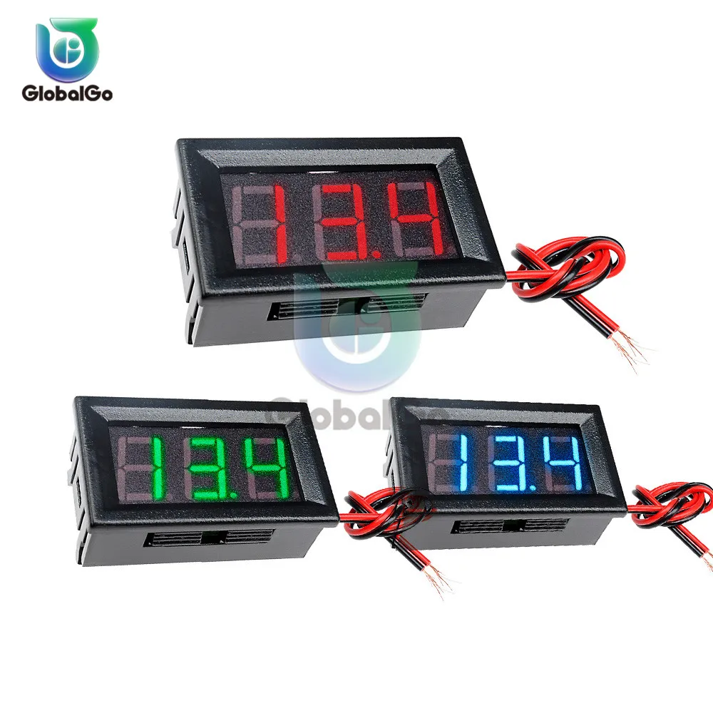 2 Wire 0.56" Digital Voltmeter Digital Voltmeter Voltage Panel Meter Red/Blue/Green For Electromobile Motorcycle Car
2 Wire 0.56" Digital Voltmeter Digital Voltmeter Voltage Panel Meter Red/Blue/Green For Electromobile Motorcycle Car