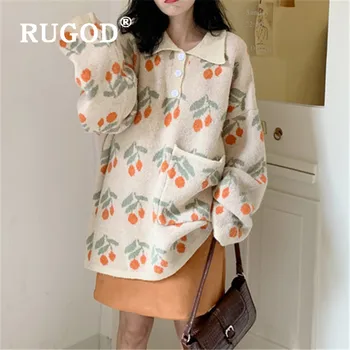 RUGOD Fruit Sweater Pullover Turndown Collar Jumper Winter Tops For Women Knitwear Loose Korean Style Womens Sweaters 2019
RUGOD Fruit Sweater Pullover Turndown Collar Jumper Winter Tops For Women Knitwear Loose Korean Style Womens Sweaters 2019