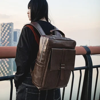 Vintage Backpack Female Leather PU Black Shoulder Bag For Laptop 15 Men Backpacks Schoolbag School 2020 Men'S Bags Male Travel
Vintage Backpack Female Leather PU Black Shoulder Bag For Laptop 15 Men Backpacks Schoolbag School 2020 Men'S Bags Male Travel