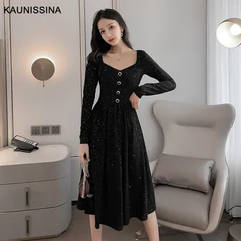 KAUNISSINA Vintage Bling Cocktail Dress Black High Waist Party Prom Gowns Long Sleeve Buttons Spring Graduation Banquet Dresses
KAUNISSINA Vintage Bling Cocktail Dress Black High Waist Party Prom Gowns Long Sleeve Buttons Spring Graduation Banquet Dresses