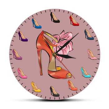 Different Colors Women Shoes Female Wall Clock High-heeled Shoes Tide Shop Fashion Art Decor Girl Room Wall Watch Shoemaker Gift
Different Colors Women Shoes Female Wall Clock High-heeled Shoes Tide Shop Fashion Art Decor Girl Room Wall Watch Shoemaker Gift