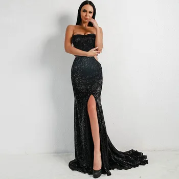 Women Sexy Strapless Backless Trailing Evening Party Dress Elegant High Split Prom Gown Vestidos Off Shoulder Robe De Soiree
Women Sexy Strapless Backless Trailing Evening Party Dress Elegant High Split Prom Gown Vestidos Off Shoulder Robe De Soiree