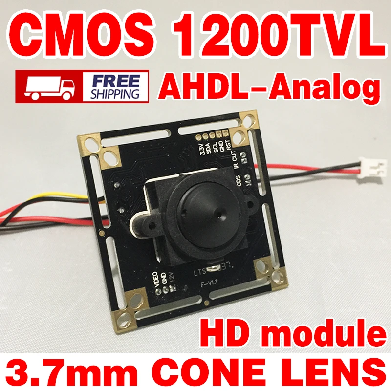 

3.7mm Cone HD Color 1/4CMOS 1200TVL 960H Finished Monitor Analog chip module cvbs complete pointed lens ircut A full set DIY CAM