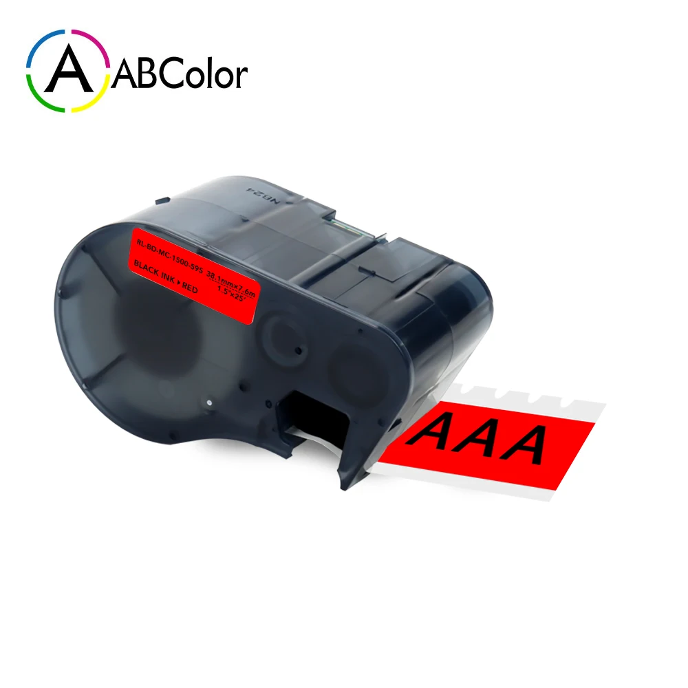 

MC-1500-595 Labels Black on Red Label Tape 38.1mm For Brady BMP-41 BMP-51 BMP-53 Handheld Label Printer Wire and Cabel Marking