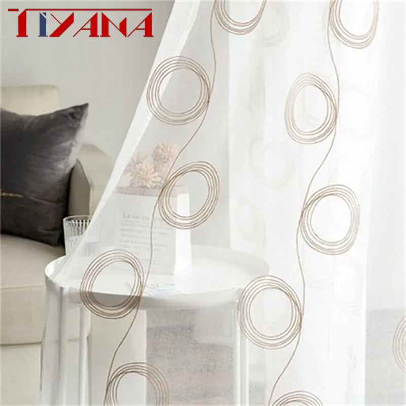 Modern Simple Circle Embroidered Window Screen Cotton and Linen Fabric For Living Room Bedroom Kitchen Transparent Tulle T248#4
Modern Simple Circle Embroidered Window Screen Cotton and Linen Fabric For Living Room Bedroom Kitchen Transparent Tulle T248#4