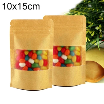 Standup kraft paper bag with matt window and zipper for food, paper ziplock bag 10x15x3cm 100pcs/lot
Standup kraft paper bag with matt window and zipper for food, paper ziplock bag 10x15x3cm 100pcs/lot