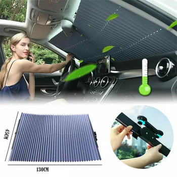 Retractable Car Windshield Sun Shade Curtain UV Protection Sun Visor Block Cover size 46X130cm suction cup fixed insulate heat
Retractable Car Windshield Sun Shade Curtain UV Protection Sun Visor Block Cover size 46X130cm suction cup fixed insulate heat