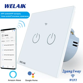 WELAIK EU WIFI Smart-Life 2gang1way Tuya-Wall-Touch-Switch Crystal-Glass Panel Wall-Intelligent-Light Switch A1921CW-WIFI 
WELAIK EU WIFI Smart-Life 2gang1way Tuya-Wall-Touch-Switch Crystal-Glass Panel Wall-Intelligent-Light Switch A1921CW-WIFI