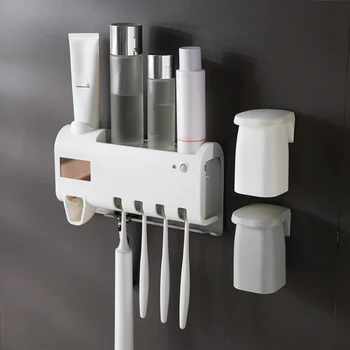 3 In1 Home Multifunctional Ultraviolet Toothbrush Disinfection Sterilizer Toothbrush Rack UV Disinfector Toothpaste Squeezers