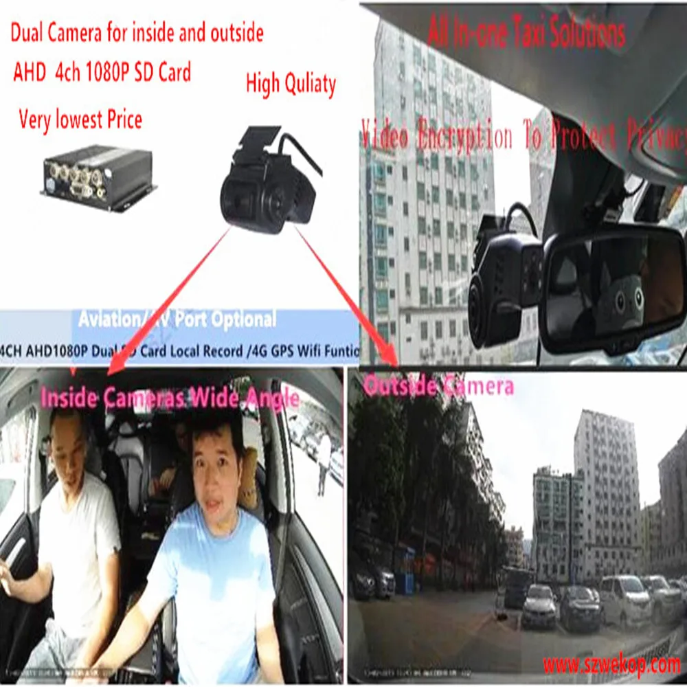 Базовая двойная камера + SD-карта 4 мобильных Dvr рекордеров для автомобиля автобуса