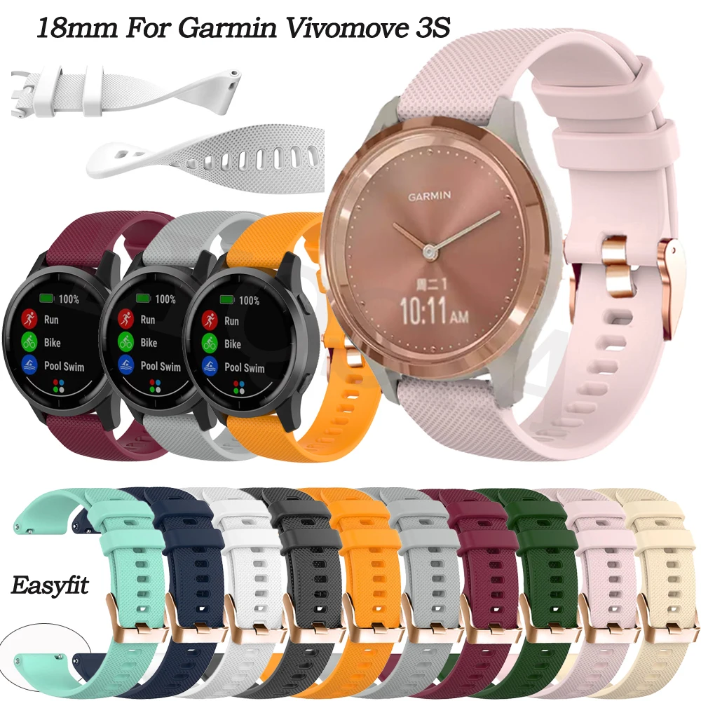 Фото Сменный ремешок для смарт-часов силиконовый Garmin Vivomove 3S аксессуары Active S часов | Ремешки для часов (1005003270447461)