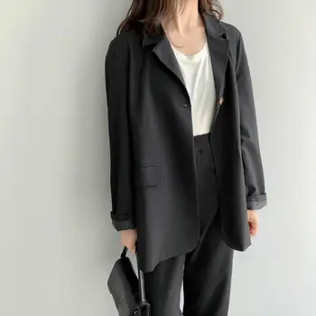 Fall Korean Style Loose Women Suit Notched Office Lady Ladies Black Blazers And Pant Suits Elegant Office Sets Blazer Set
Fall Korean Style Loose Women Suit Notched Office Lady Ladies Black Blazers And Pant Suits Elegant Office Sets Blazer Set