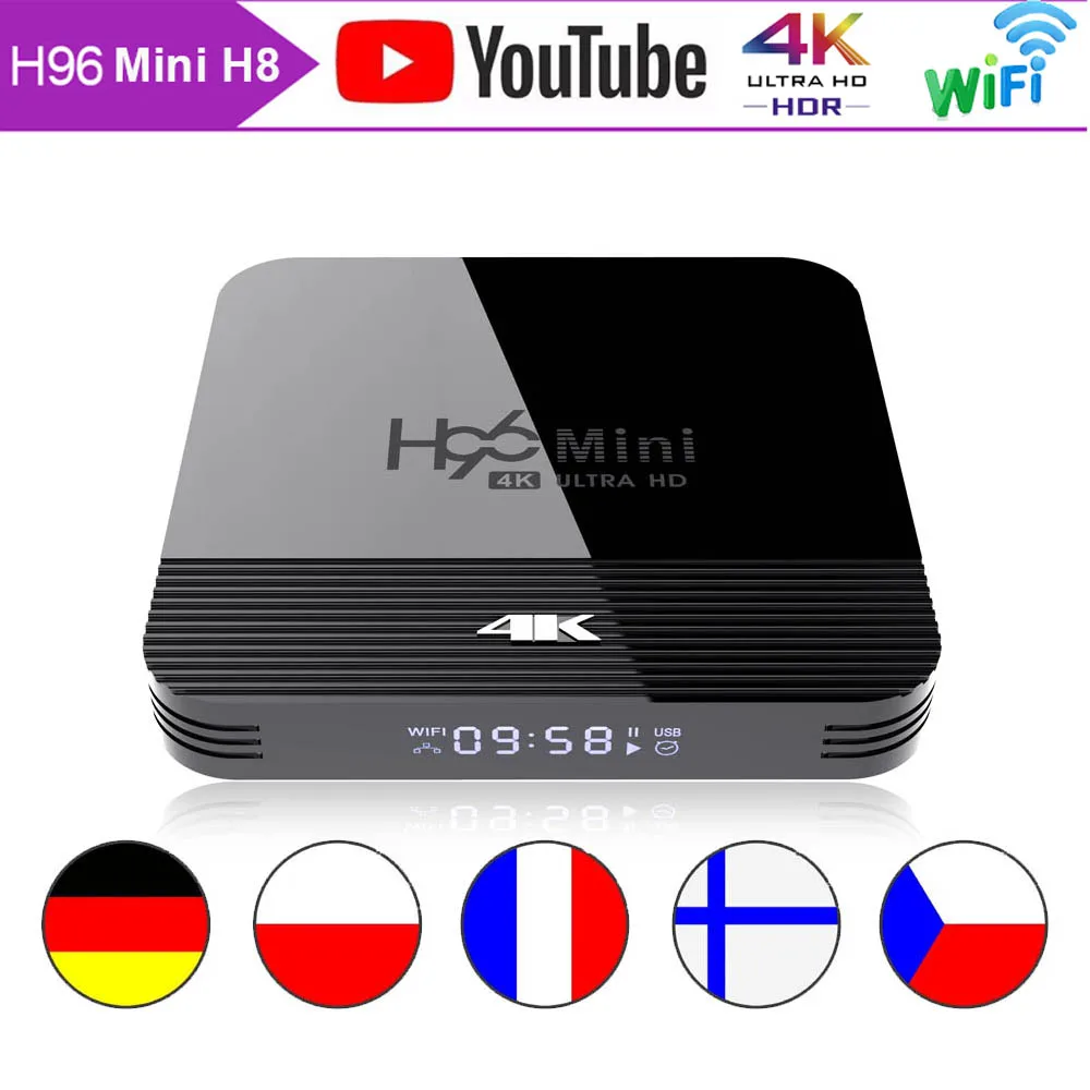 H96 Mini Android 9.0 TV Box Allwinner H8 Quad Core 4K H.265 Wifi HD Google Player Youtube Jogador Set top box EU/US smart tv
H96 Mini Android 9.0 TV Box Allwinner H8 Quad Core 4K H.265 Wifi HD Google Player Youtube Jogador Set top box EU/US smart tv