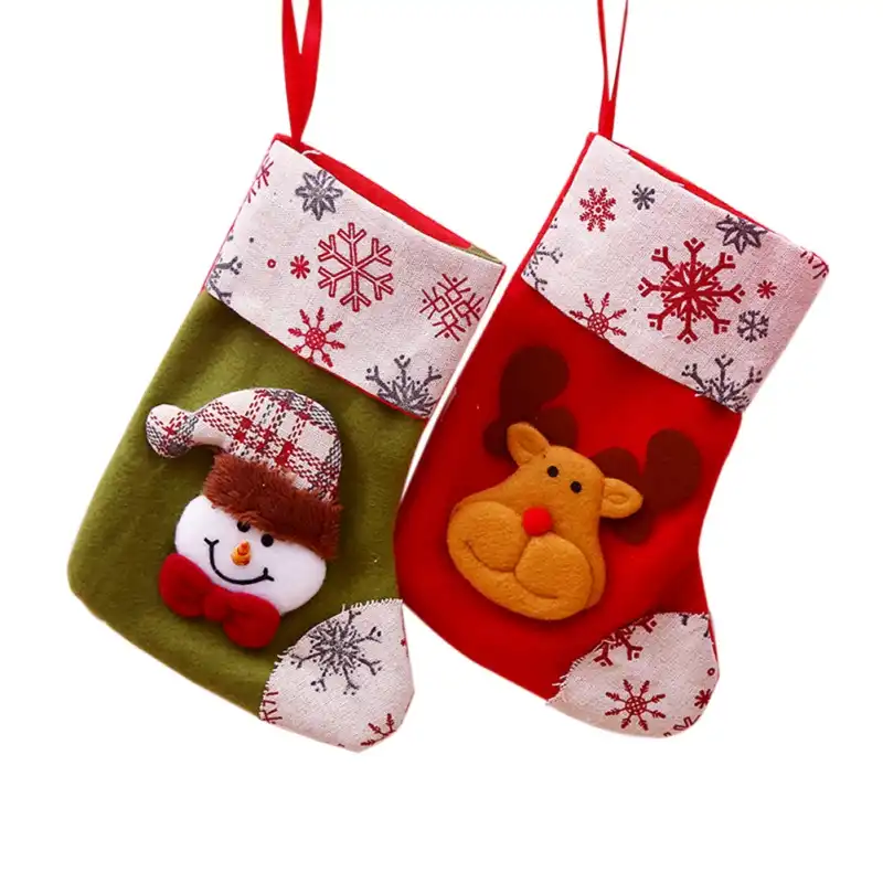 クリスマスツリーペンダントキャンディーギフトバッグクリスマスツリーサンタ靴下飾りクリスマスストッキングギフトブーツ Gooum