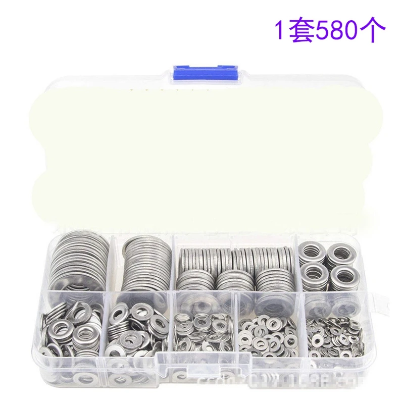 Stainless Steel Flat Washers Set 580 Pcs, 9 Sizes - M2 M2.5 M3 M4 M5 M6 M8 M10 M12
Stainless Steel Flat Washers Set 580 Pcs, 9 Sizes - M2 M2.5 M3 M4 M5 M6 M8 M10 M12