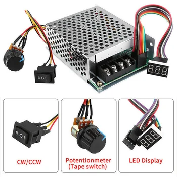 New DC10-50V 12V 24V 36V 60A PWM Motor Speed Controller Reversible Switch Set DC Brush Motor Power Tool Accessories TooSupplies
New DC10-50V 12V 24V 36V 60A PWM Motor Speed Controller Reversible Switch Set DC Brush Motor Power Tool Accessories TooSupplies