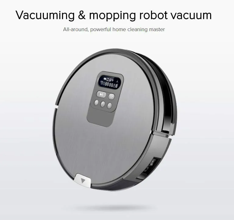 Robot Vacuum Cleaner Intelligent planning path and time for clean clock,romte control, Self-Charge Wet Mopping GPS navigation
Robot Vacuum Cleaner Intelligent planning path and time for clean clock,romte control, Self-Charge Wet Mopping GPS navigation