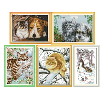 Cat and friend series counted cross stitch kits 11CT14CT printed pattern craft DMC sewing needlework embroidery sets home decor
Cat and friend series counted cross stitch kits 11CT14CT printed pattern craft DMC sewing needlework embroidery sets home decor