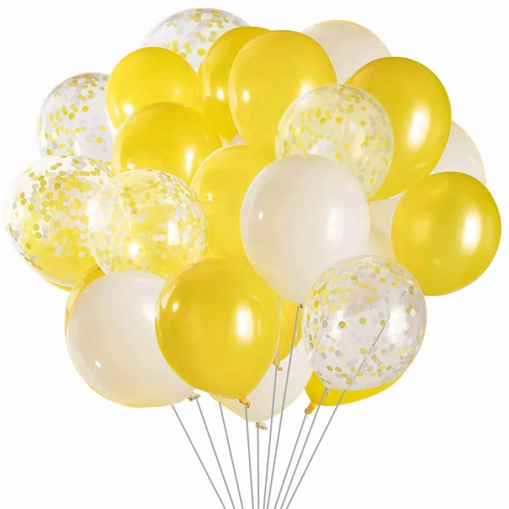 50Pcs/lot Yellow White Gold Confetti Balloons for Birthday Party Decorations Sunflower Balloon Globo for Baby Shower Party Decor
50Pcs/lot Yellow White Gold Confetti Balloons for Birthday Party Decorations Sunflower Balloon Globo for Baby Shower Party Decor