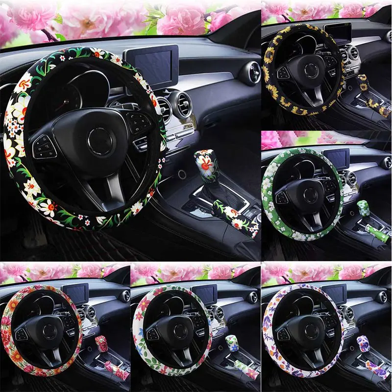 Fashion Car Styling Auto Non Slip Universal Stretchy Neoprene Sunflower Floral Print Steering Wheel Cover Interior Accessories
Fashion Car Styling Auto Non Slip Universal Stretchy Neoprene Sunflower Floral Print Steering Wheel Cover Interior Accessories