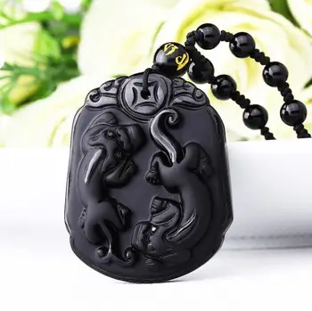 LETSFUN Fine Jewelry Natural Black Obsidian Carved Double PiXiu Brave Troops Lucky Pendants + Rope Free Shipping
LETSFUN Fine Jewelry Natural Black Obsidian Carved Double PiXiu Brave Troops Lucky Pendants + Rope Free Shipping