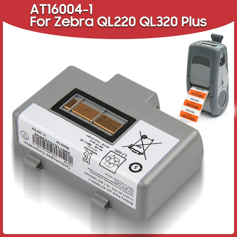 Original Replacement Battery AT16004-1 1900mAh For Zebra QL220 QL320 Plus QL220+ QL320+ Mobile Printers Batteries
Original Replacement Battery AT16004-1 1900mAh For Zebra QL220 QL320 Plus QL220+ QL320+ Mobile Printers Batteries