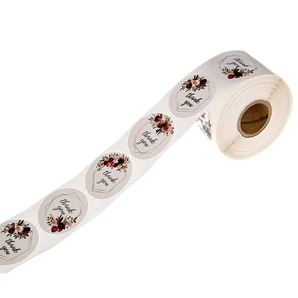 500PCS a roll of 4 Kinds of Floral Patterns Round Rolls Thank You Stickers Wedding Party Gift Decoration Supplies
500PCS a roll of 4 Kinds of Floral Patterns Round Rolls Thank You Stickers Wedding Party Gift Decoration Supplies