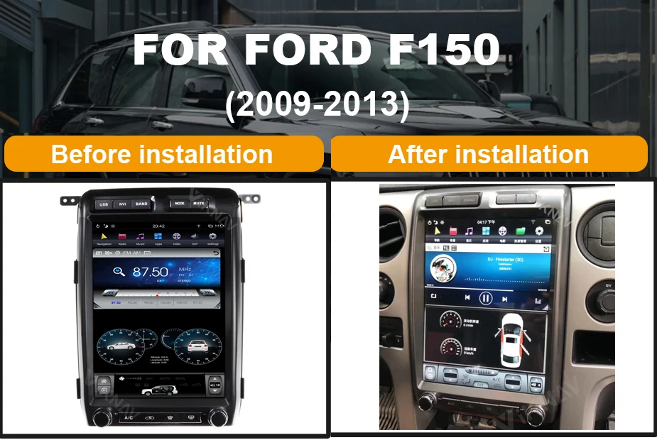 Android System vertical screen Car GPS navigation For-Ford F150 2009-2013 Multimedia Radio DVD Support Carplay
Android System vertical screen Car GPS navigation For-Ford F150 2009-2013 Multimedia Radio DVD Support Carplay