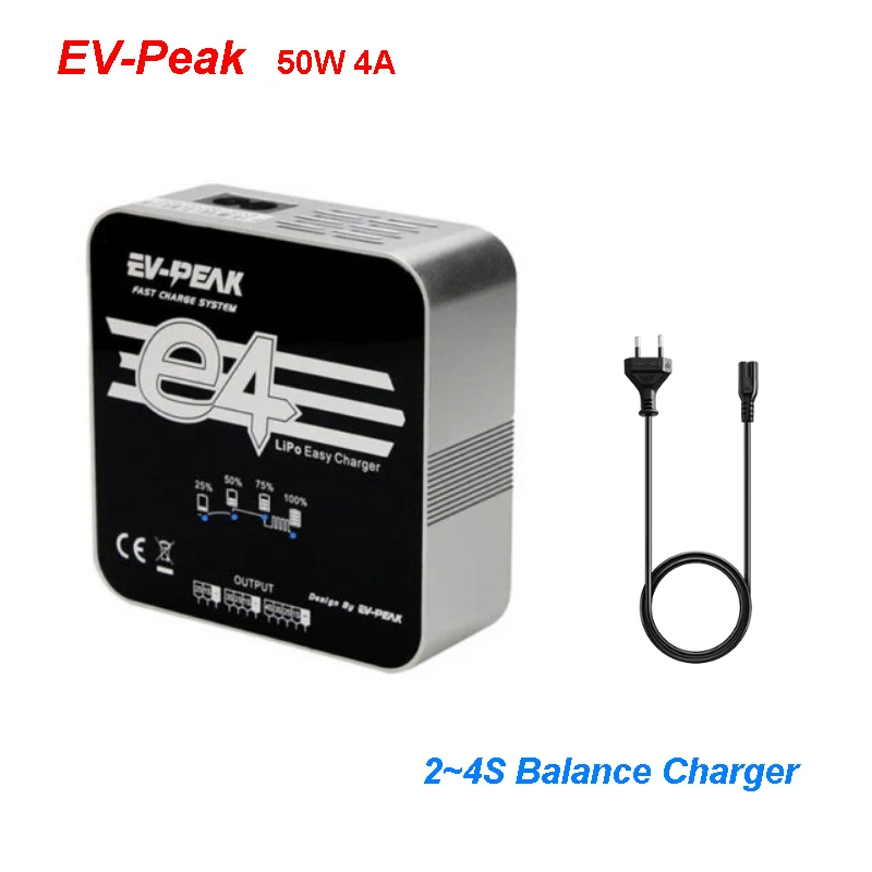 EV-Peak E4 50W 4A AC входное напряжение 100V-240V Быстрое балансирующее зарядное устройство для 2S-4S LiPo аккумулятора
EV-Peak E4 50W 4A AC входное напряжение 100V-240V Быстрое балансирующее зарядное устройство для 2S-4S LiPo аккумулятора