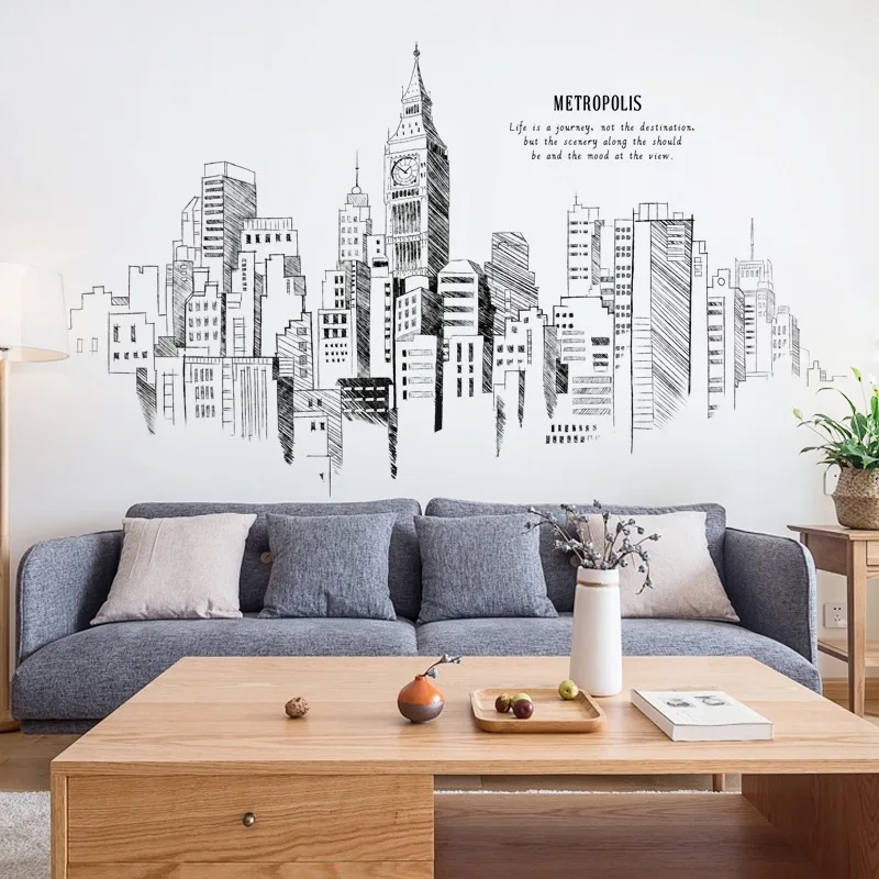 Creative Black White Building Wall Sticker Modern Home Decoration TV Wall Sofa Backdrop Life Poster Living Room Wallpaper
Creative Black White Building Wall Sticker Modern Home Decoration TV Wall Sofa Backdrop Life Poster Living Room Wallpaper