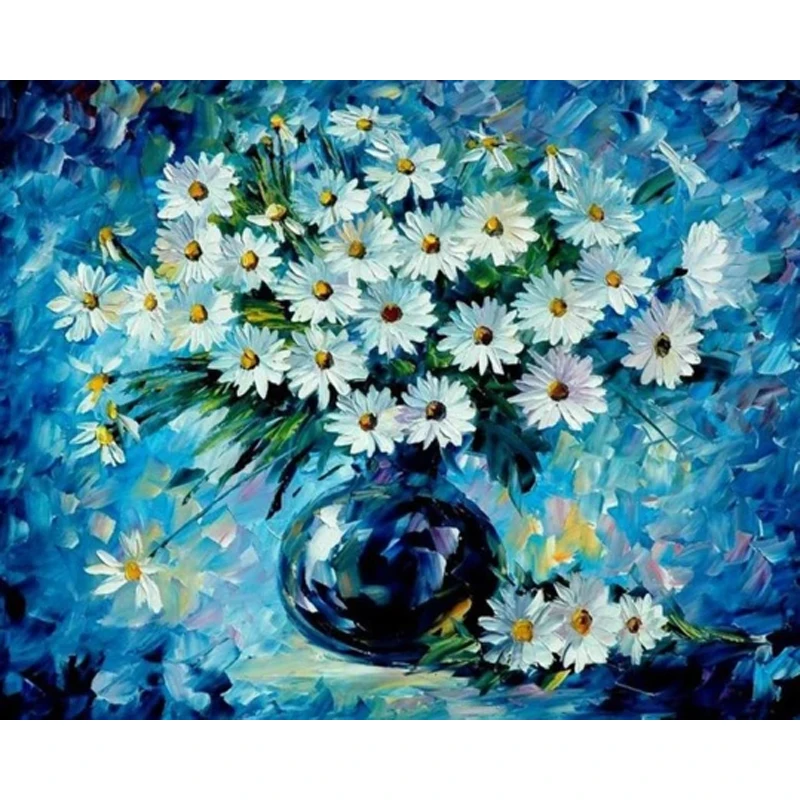 Painting-By-Numbers-For-Adults White Daisies with Blue Background Oil Painting By Numbers Set Gift Coloring By Number Canvas Set
Painting-By-Numbers-For-Adults White Daisies with Blue Background Oil Painting By Numbers Set Gift Coloring By Number Canvas Set