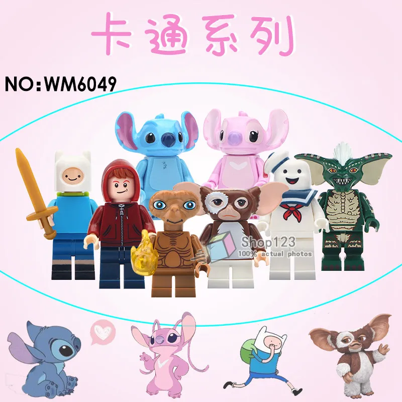 20 pcs/lot Cartoon Stitch Angie Gremlins Friends ET Alien Gizmo Stay Puft Model Building Blocks Kids Toys
20 pcs/lot Cartoon Stitch Angie Gremlins Friends ET Alien Gizmo Stay Puft Model Building Blocks Kids Toys