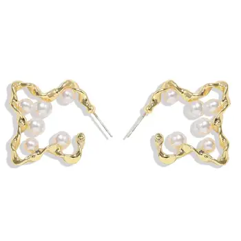 Bohemia Trendy Irregular Geometry Metal Pearl Female Stud Earrings Statement Office Career Hoop Earring Wedding Jewelry Gift
Bohemia Trendy Irregular Geometry Metal Pearl Female Stud Earrings Statement Office Career Hoop Earring Wedding Jewelry Gift