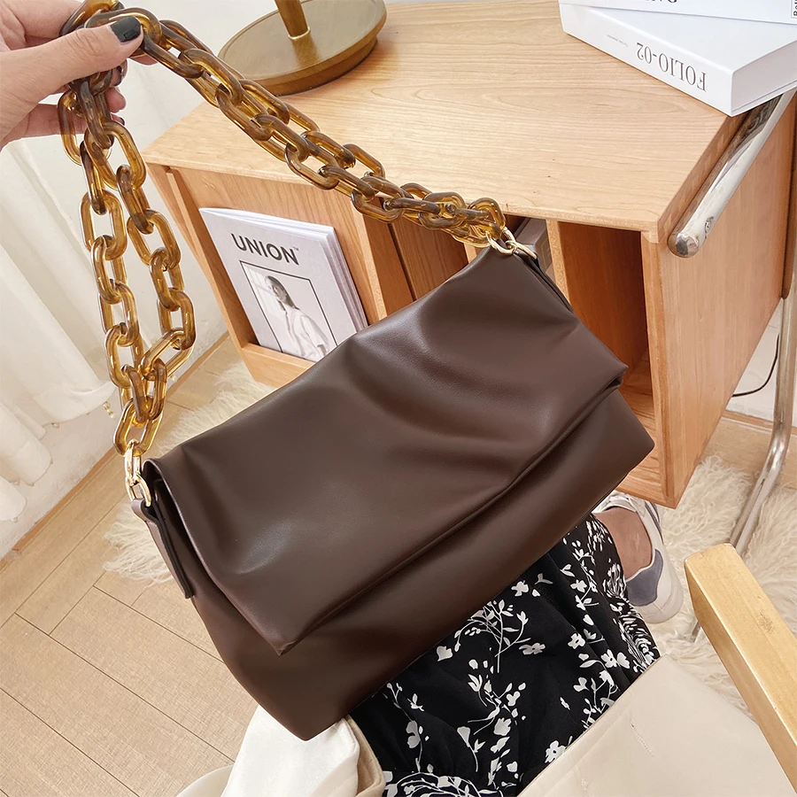 Casual Thick Chain Shoulder Bags for Women 2020 Solid Color Messenger Bag Handbags and Purse Female Travel Women's Crossbody Bag
Casual Thick Chain Shoulder Bags for Women 2020 Solid Color Messenger Bag Handbags and Purse Female Travel Women's Crossbody Bag