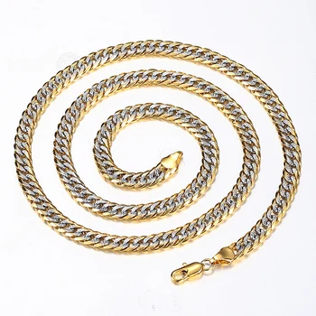 New Fashion 6mm Gold Filled Hammered Cut Curb Cuban Gold Silver Color Chain Necklace for Men Women Jewelry Gift Wholesale DGN494
New Fashion 6mm Gold Filled Hammered Cut Curb Cuban Gold Silver Color Chain Necklace for Men Women Jewelry Gift Wholesale DGN494