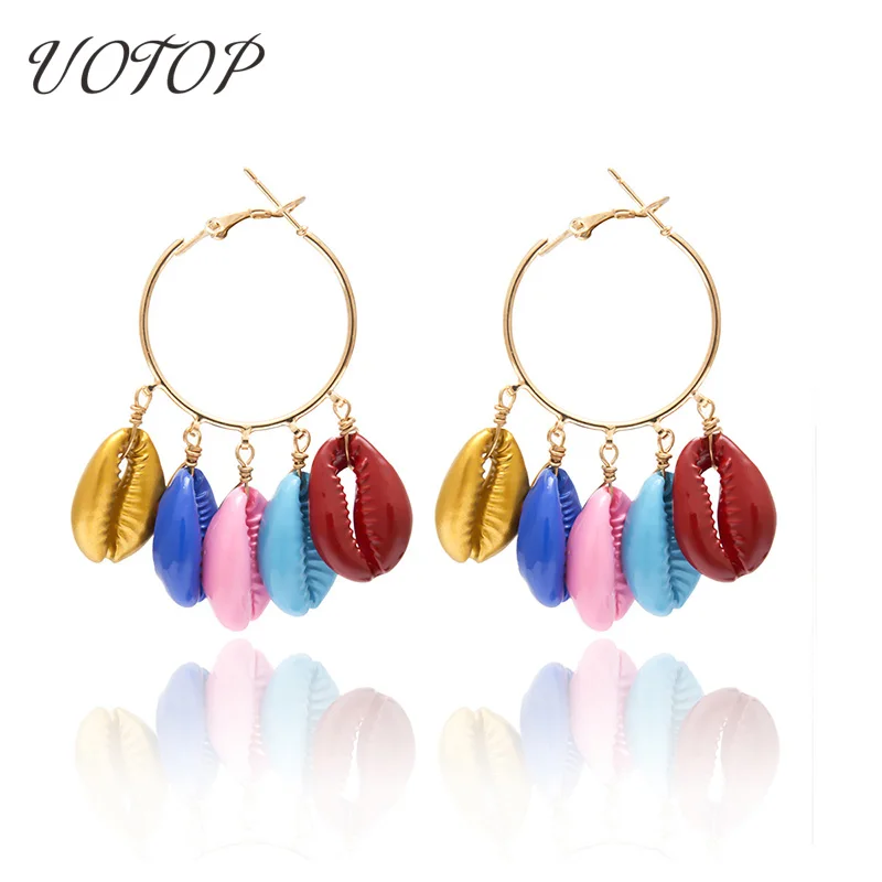 2019 New Bohemain Multicolor Beach Cowrie Conch Shell Earrings Female Ethnic Gold Color Clip on Hoop Earrings Earing for Women
2019 New Bohemain Multicolor Beach Cowrie Conch Shell Earrings Female Ethnic Gold Color Clip on Hoop Earrings Earing for Women