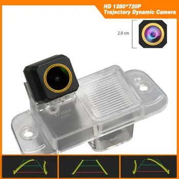 Trajectory Dynamic Parking Line HD 1280x720p Golden Rear View Backup Camera for Ssangyong Rexton Lester Kyron Korando Actyon