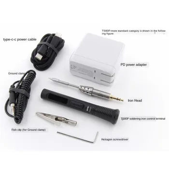 Mini TS80 TS80P Electric Soldering Iron Adjustable Temperature Portable Digital Solder Station OLED Display USB Type C PD2.0 QC3
Mini TS80 TS80P Electric Soldering Iron Adjustable Temperature Portable Digital Solder Station OLED Display USB Type C PD2.0 QC3