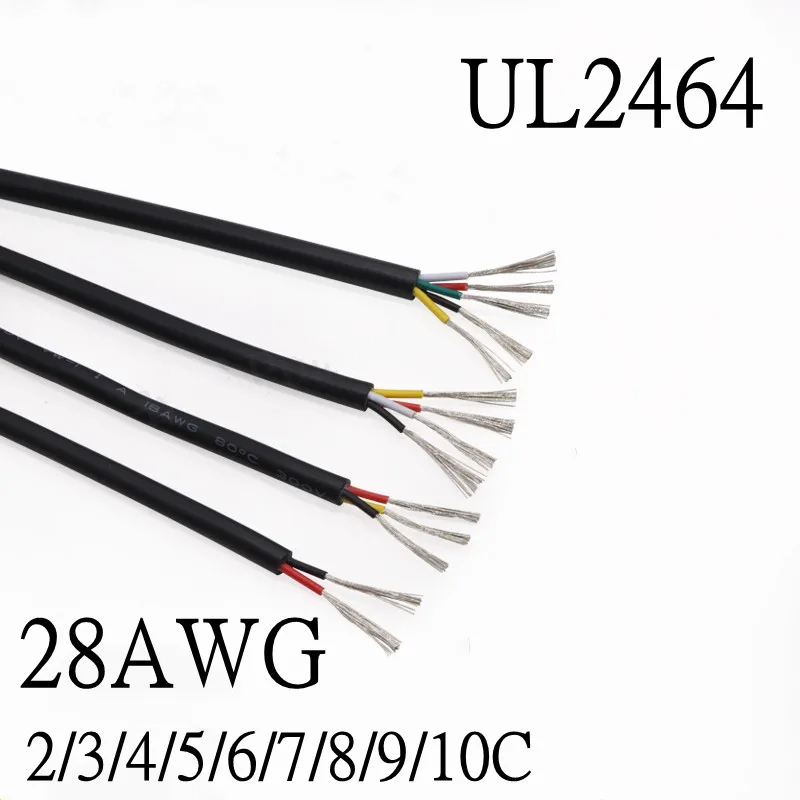1M Sheathed Wire Cable 28AWG Channl Audio Line 2 3 4 5 6 7 8 9 10 Cores Insulated Soft Copper Cable Signal Control Wire UL2464
1M Sheathed Wire Cable 28AWG Channl Audio Line 2 3 4 5 6 7 8 9 10 Cores Insulated Soft Copper Cable Signal Control Wire UL2464