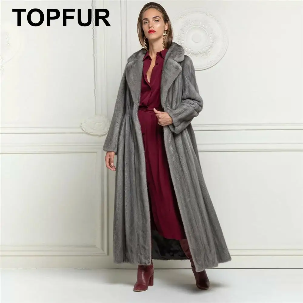 TOPFUR Real Fur Coat Women Winter Coat X-Long Natural Mink Fur Coat With Lapel Collar Gray Coat Women Leather Jacket Plus Size
TOPFUR Real Fur Coat Women Winter Coat X-Long Natural Mink Fur Coat With Lapel Collar Gray Coat Women Leather Jacket Plus Size