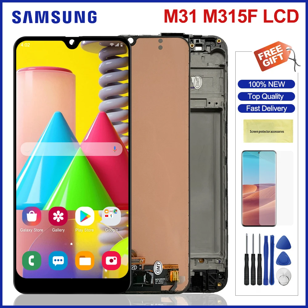 ЖК-экран для Samsung Galaxy M31 ЖК-дисплей с сенсорным экраном дигитайзер в сборе M315 M315F