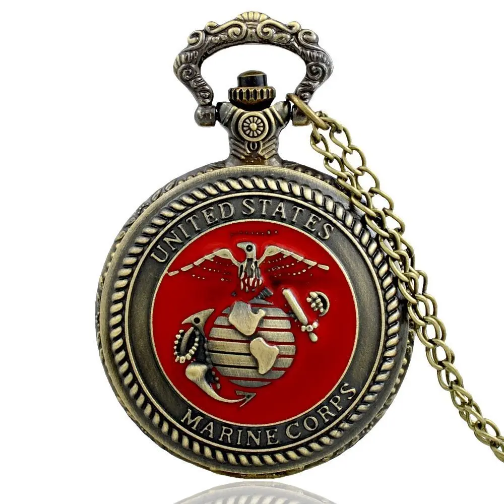 IBEINA USMC Pocket Watch Full Hunter Quartz Engraved Fob Retro Pendant Pocket Watch Chain Gift
IBEINA USMC Pocket Watch Full Hunter Quartz Engraved Fob Retro Pendant Pocket Watch Chain Gift