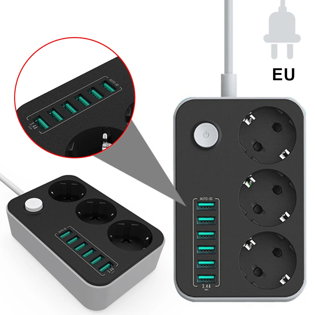 6 USB ports 2500W 10A Household Charger Power Strips Universal Charging Ports Surge Protection Plug
6 USB ports 2500W 10A Household Charger Power Strips Universal Charging Ports Surge Protection Plug