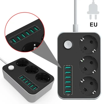 6 USB ports 2500W 10A Household Charger Power Strips Universal Charging Ports Surge Protection Plug
6 USB ports 2500W 10A Household Charger Power Strips Universal Charging Ports Surge Protection Plug