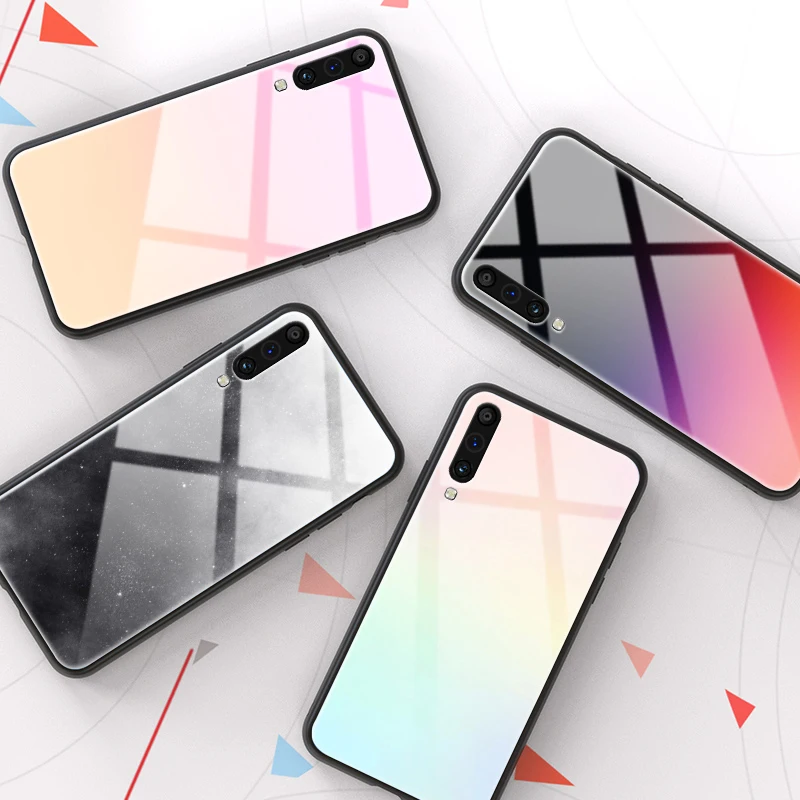 Tempered Glass Phone Case For Samsung Galaxy A70 A50 Luxury Colorful Gradient Back Cover
Tempered Glass Phone Case For Samsung Galaxy A70 A50 Luxury Colorful Gradient Back Cover