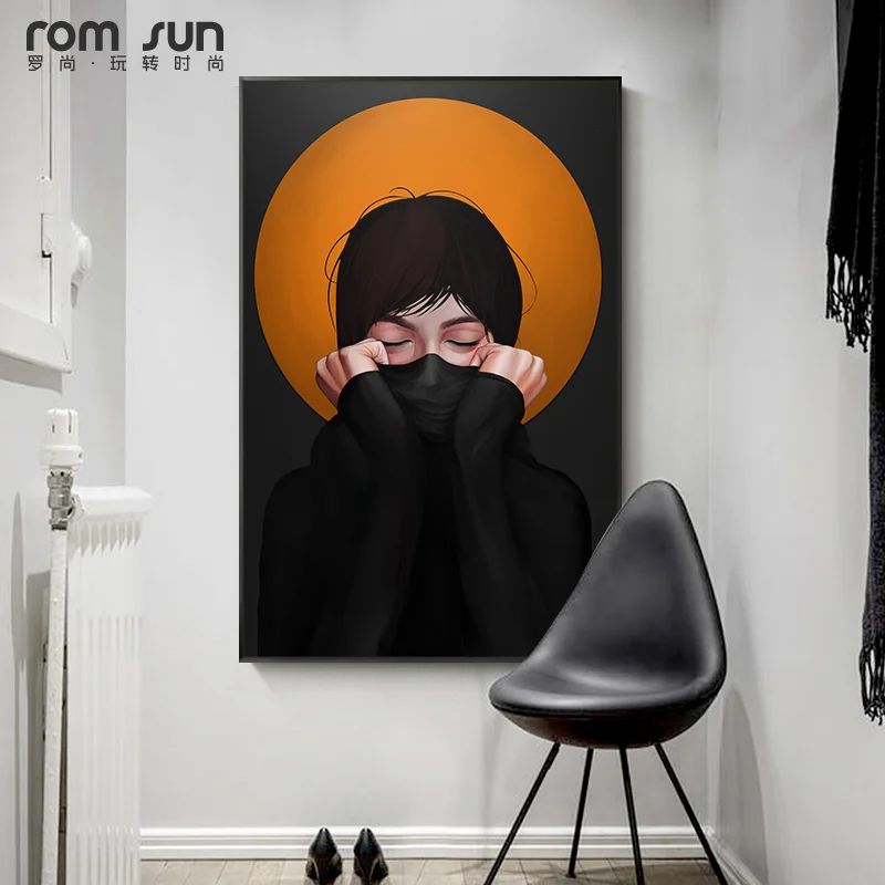 Modern Girl Concealed Face with Black Cloth Canvas Painting Wall Pictures for Living Room Posters and Prints Art Home Decoration
Modern Girl Concealed Face with Black Cloth Canvas Painting Wall Pictures for Living Room Posters and Prints Art Home Decoration