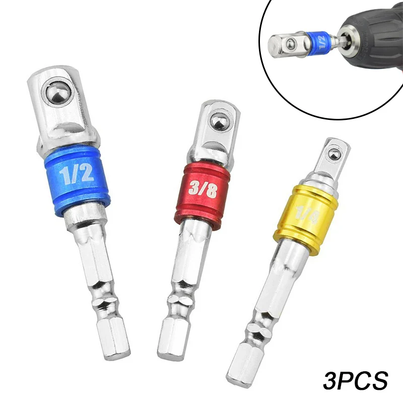 3Pcs Colorful Seat Belt Cead Socket Adapter Drill Bits Leeve Connecting Rod AD Connecting Rod With Steel Ball 1/2'' 1/4'' 3/8''
3Pcs Colorful Seat Belt Cead Socket Adapter Drill Bits Leeve Connecting Rod AD Connecting Rod With Steel Ball 1/2'' 1/4'' 3/8''